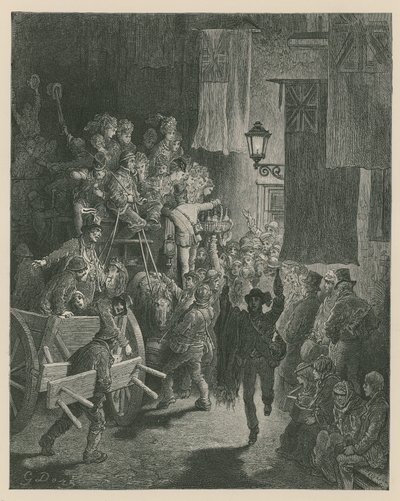 Derby Day - naar huis terugkeren door Gustave Dore
